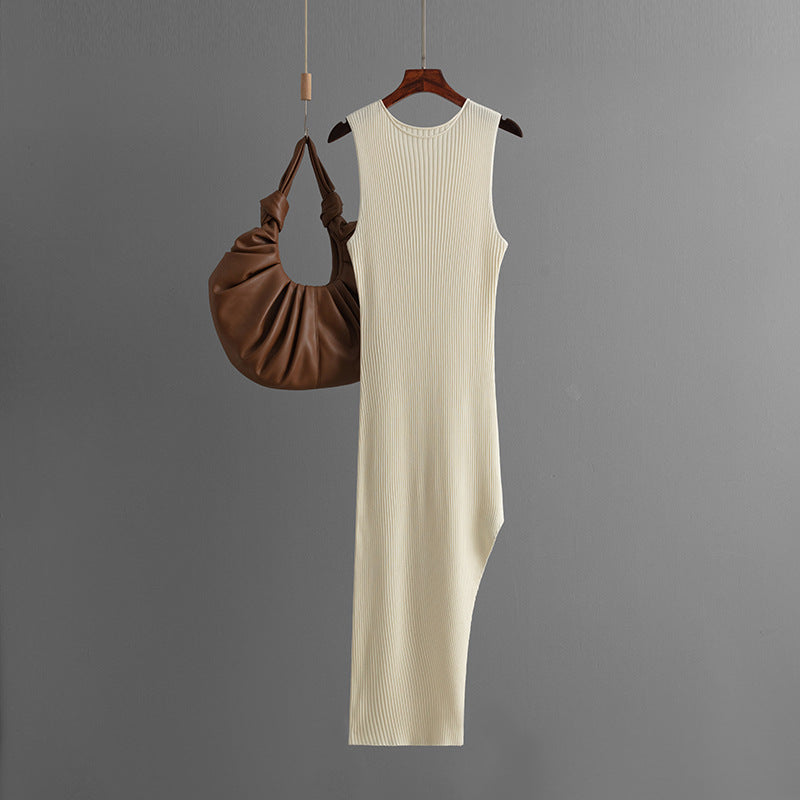 Stylish Irregular Slim Fit Temperament Vest Dress