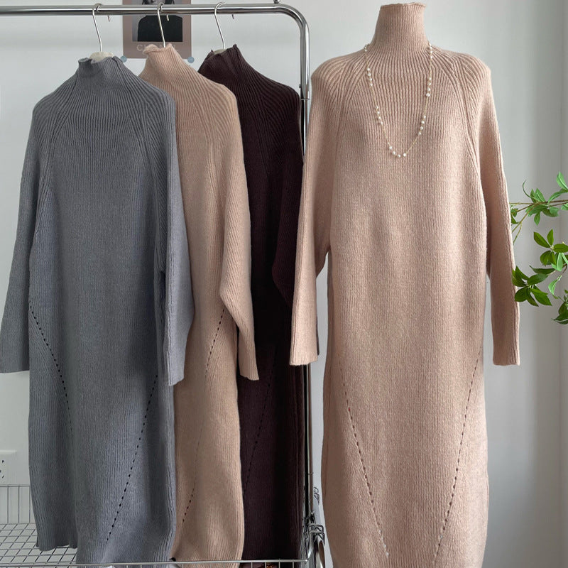 Casual straight sleeve knit dress