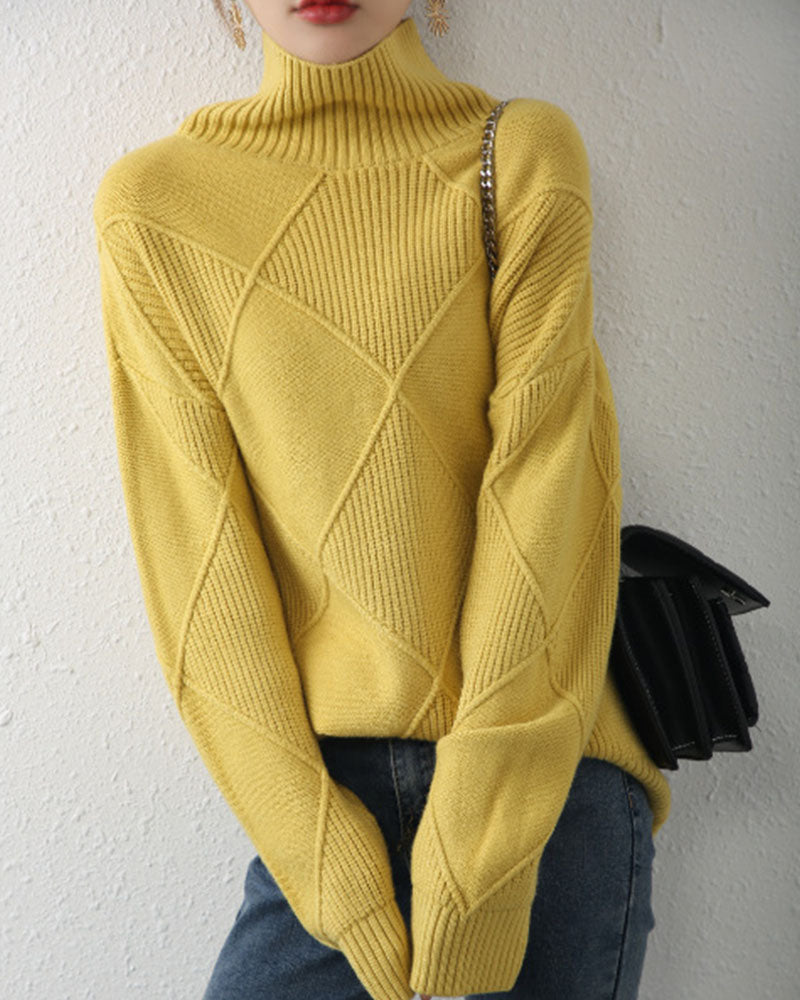 Thickened cropped slouchy loose sweater