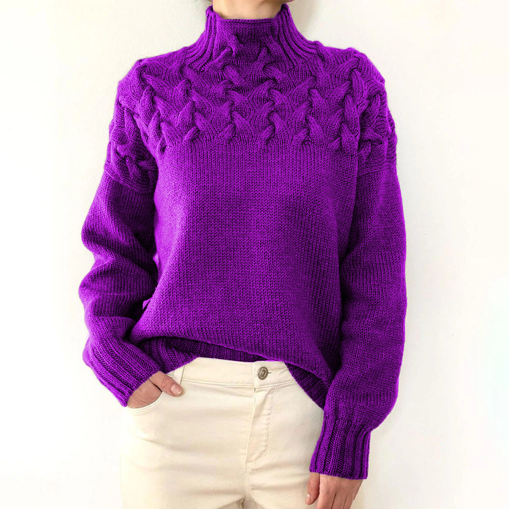 Casual Solid Color Turtleneck Sweater
