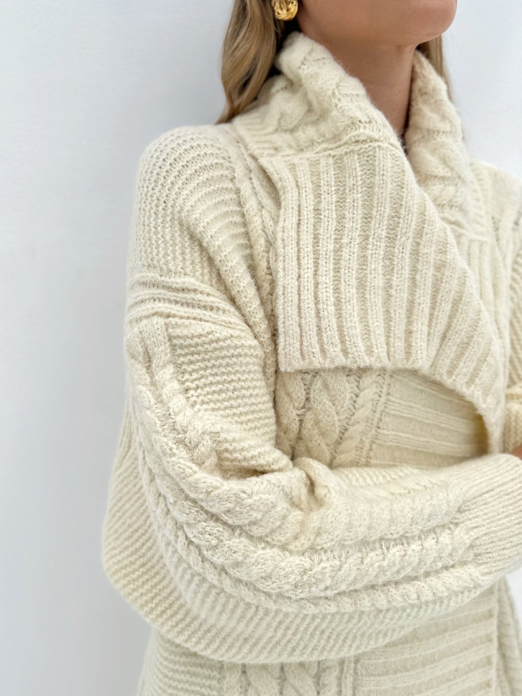 Nice And Clear Cable Knit Coat