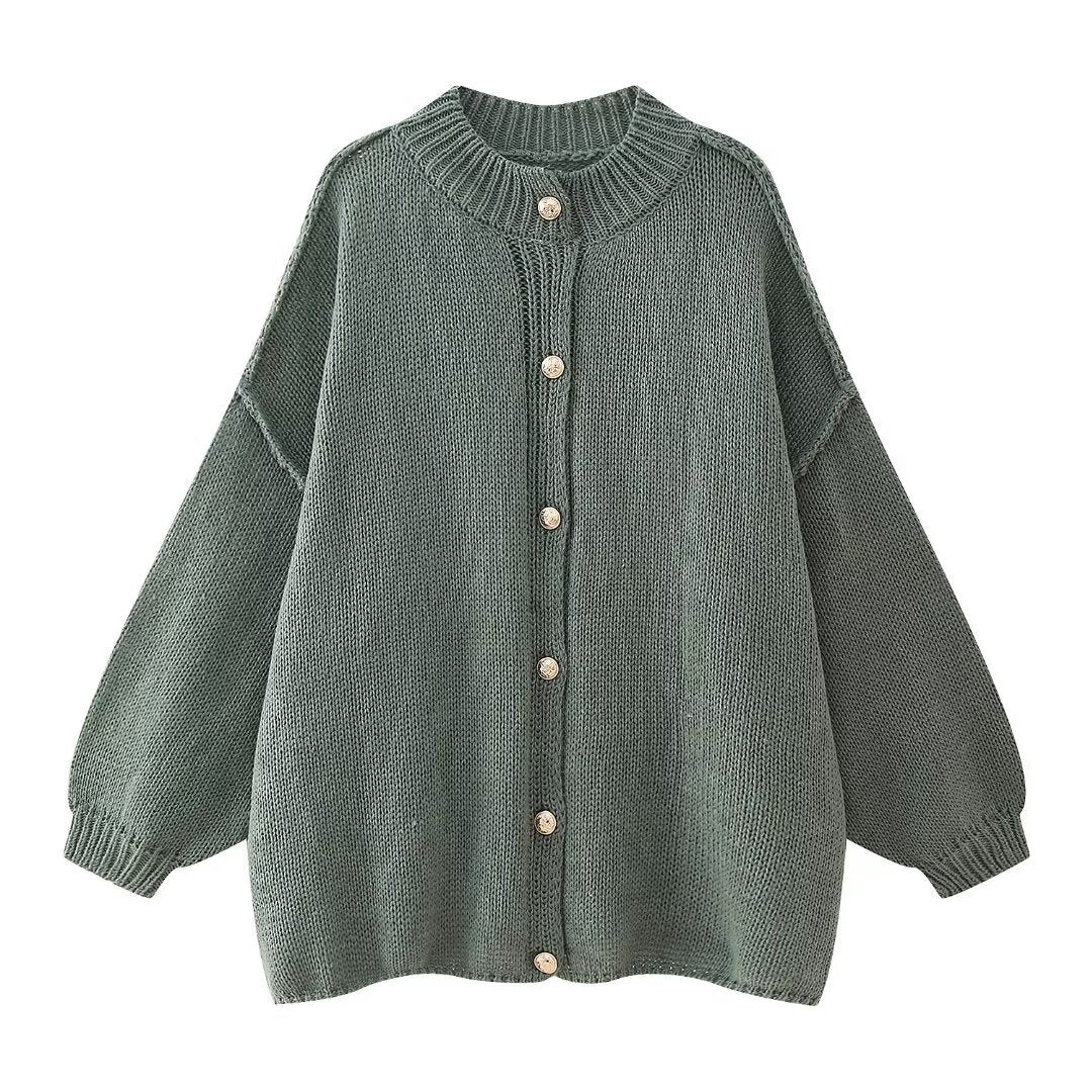 Stylish Solid Color Casual Bat-Sleeved Sweater Jacket
