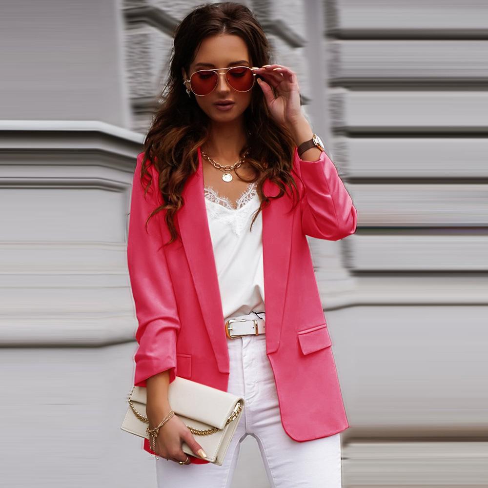 Casual Solid Color Slim Coats