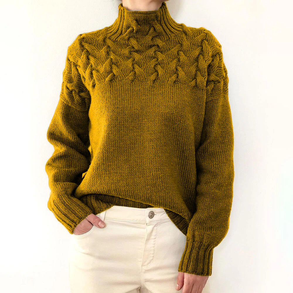Casual Solid Color Turtleneck Sweater