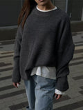 Casual Solid Color Loose Warm Sweater