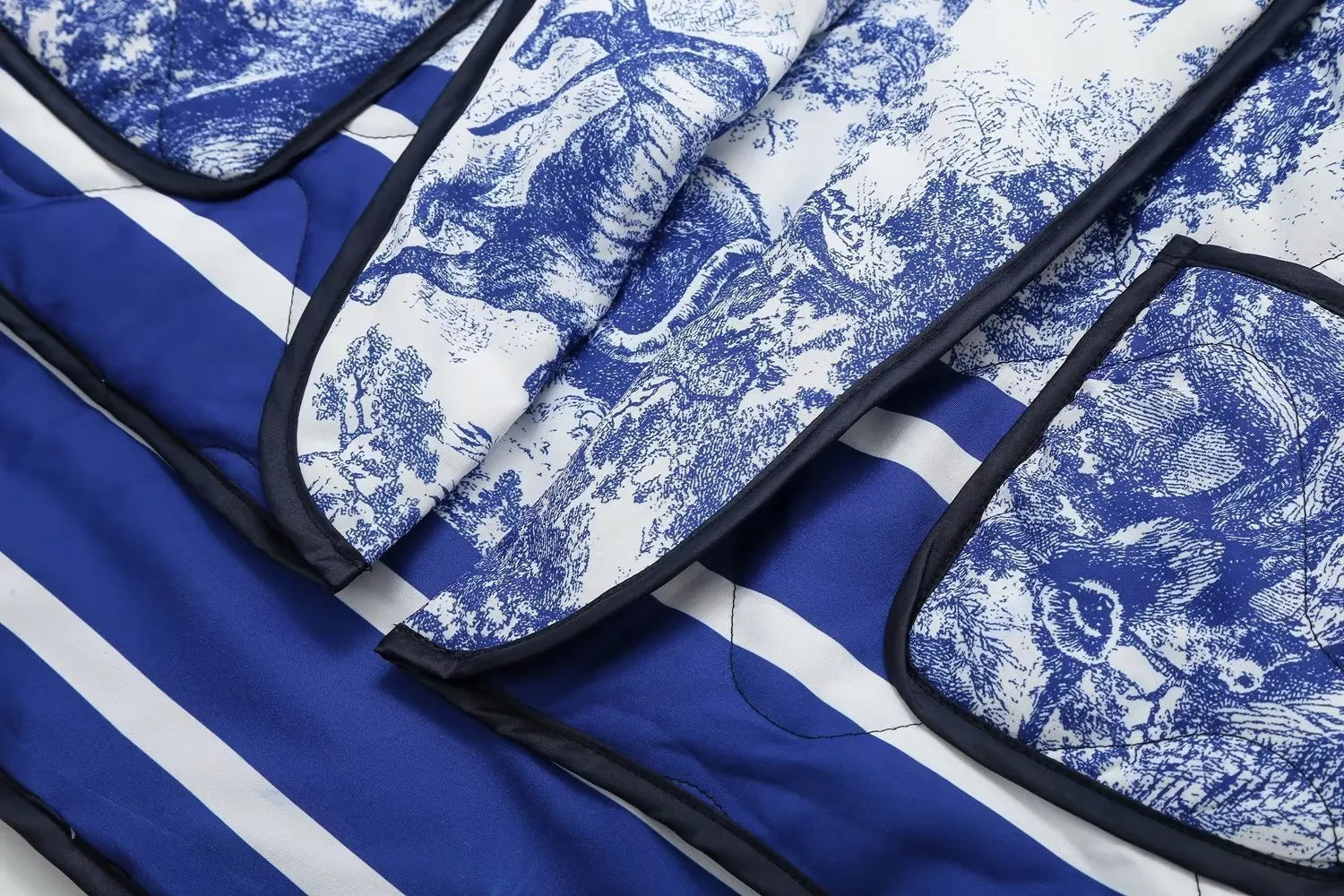 Border Printed Cotton-padded Jacket