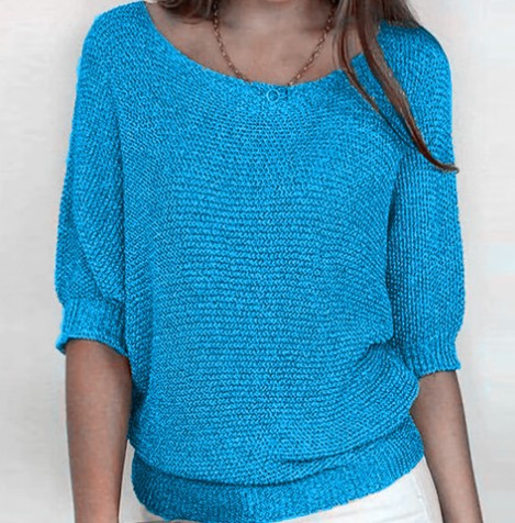 Versatile Solid Color Crew Neck Knitwear