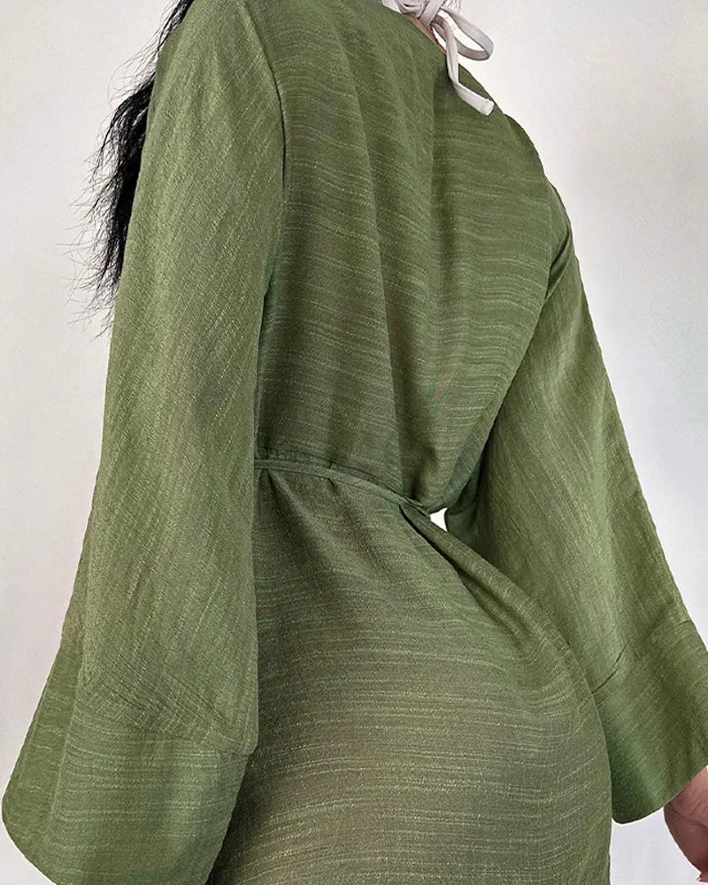Vacation V-Neck Bikini Blouse