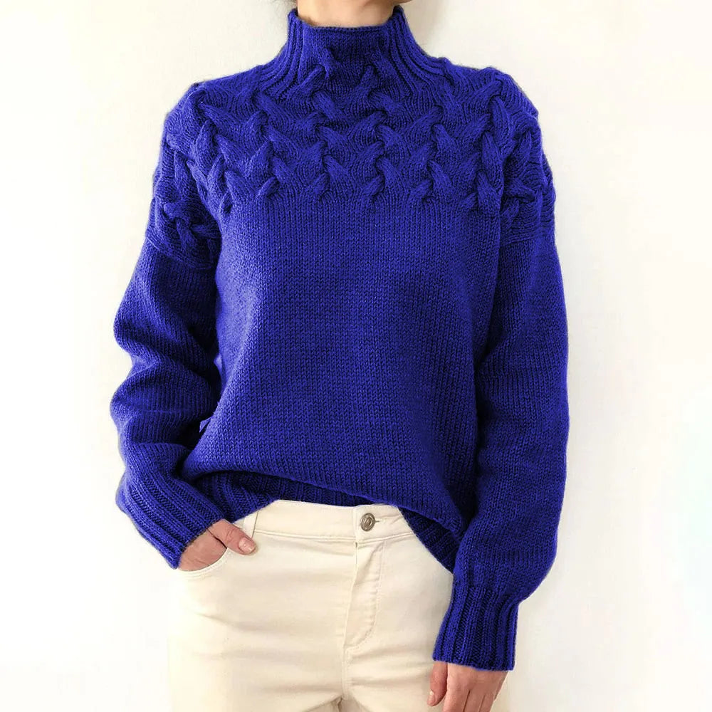 Casual Solid Color Turtleneck Sweater