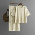Casual Hollow Top & Skirt Solid Color Two-Piece Set