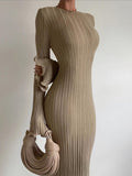 Sexy Knitted Long Sleeves Dress