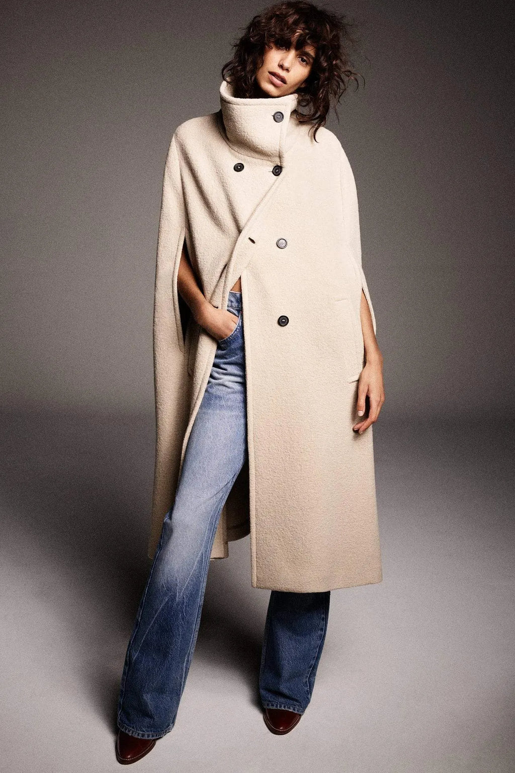 Casual Long Sleeve Solid Buttons Irregular Coat