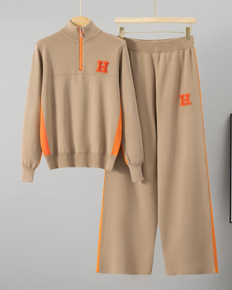 Half-Zip Top Casual Sports Set