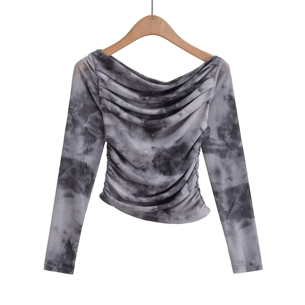 Sophisticated Tie-dye Pleated Shirt