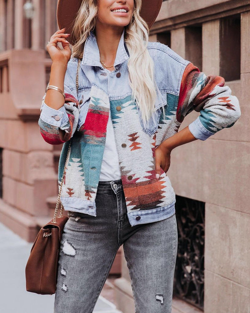Art Patchwork Denim Jacket