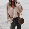 Casual V-neck Long Sleeved Sweater