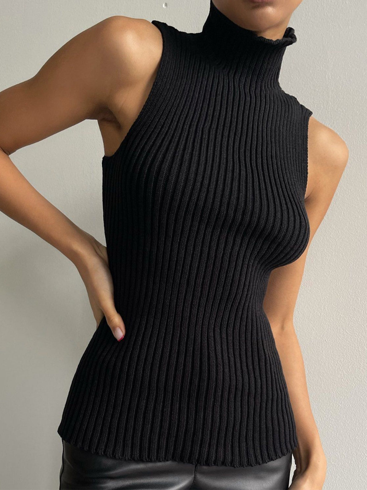 Minimalist Mockneck Rib Tank Top