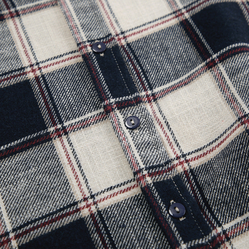 Simple Loose Plaid Shirt