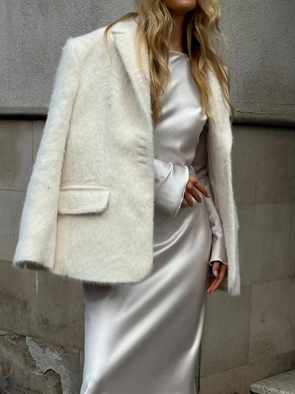 Stylish Lapel Plush Jacket