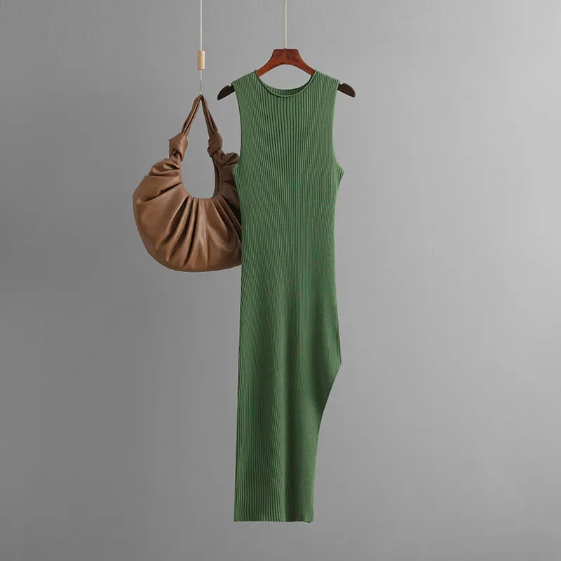 Stylish Irregular Slim Fit Temperament Vest Dress