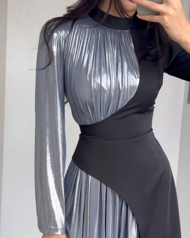 Fashion Elegant Color Matching Irregular Dress