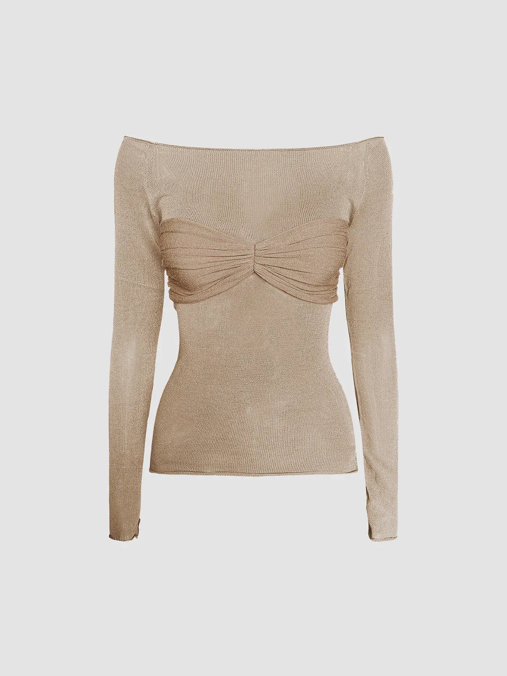 Nostalgia Off-Shoulder Mesh Long Sleeve Sweater