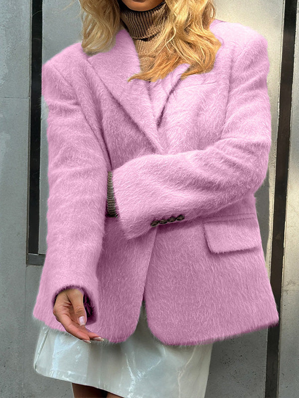 Stylish Lapel Plush Jacket