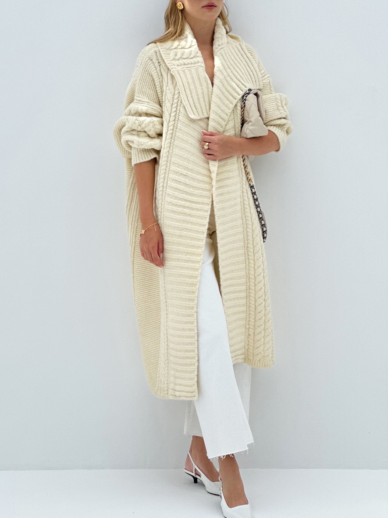 Nice And Clear Cable Knit Coat