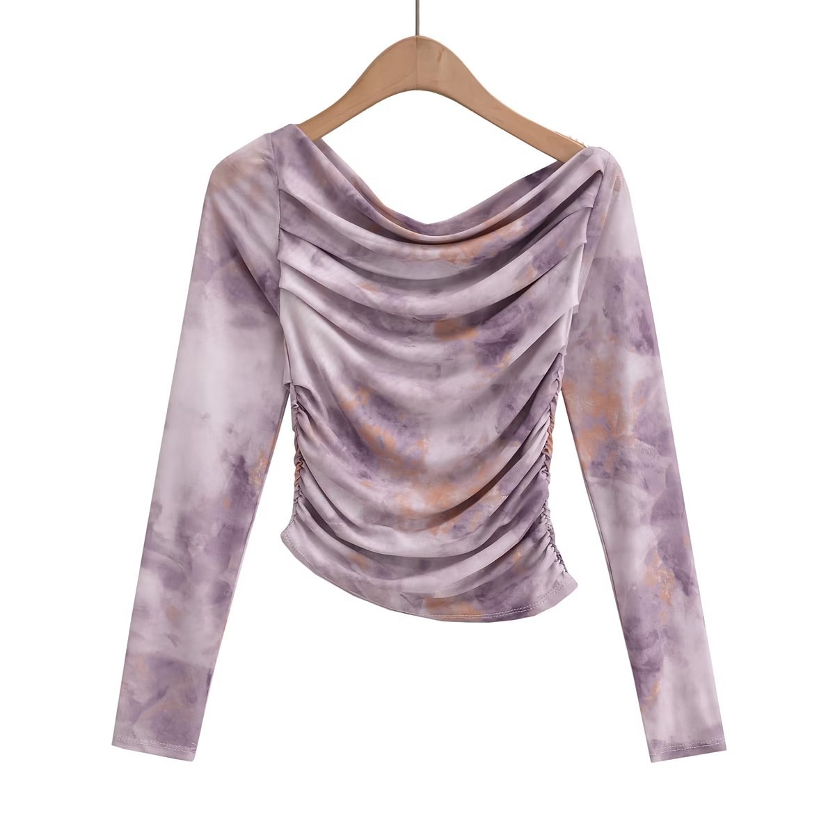 Sophisticated Tie-dye Pleated Shirt