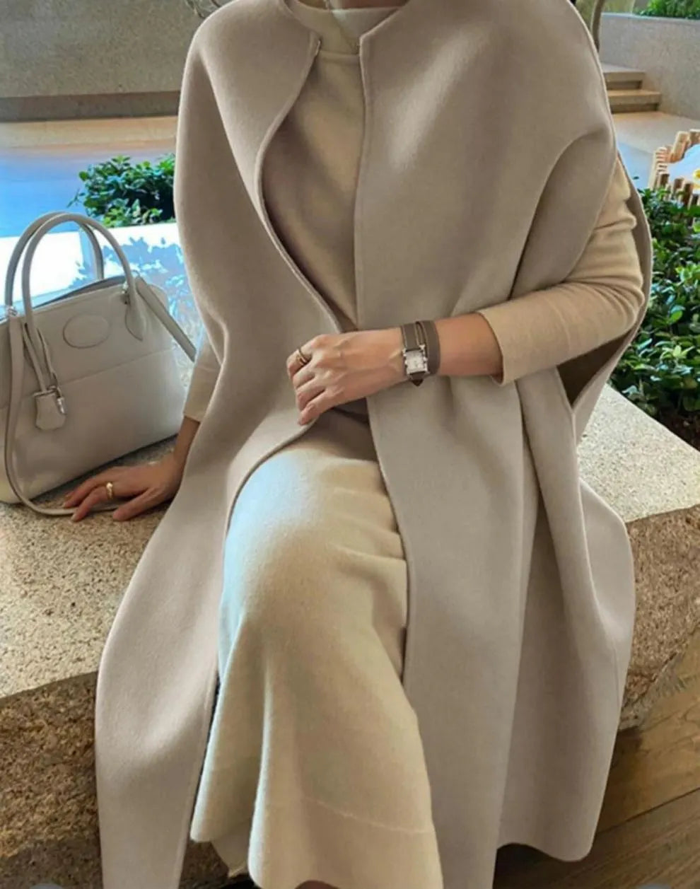 Cape Design Loose Batwing Coat