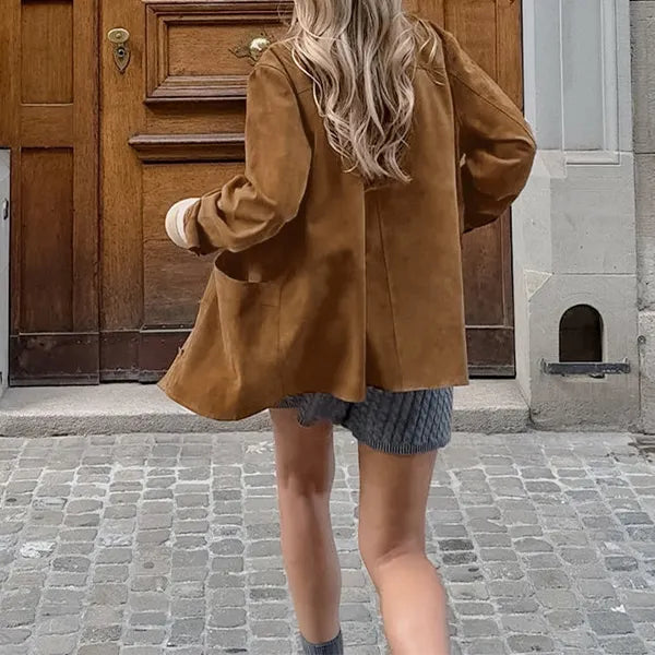 Vintage Solid Color Casual Jacket