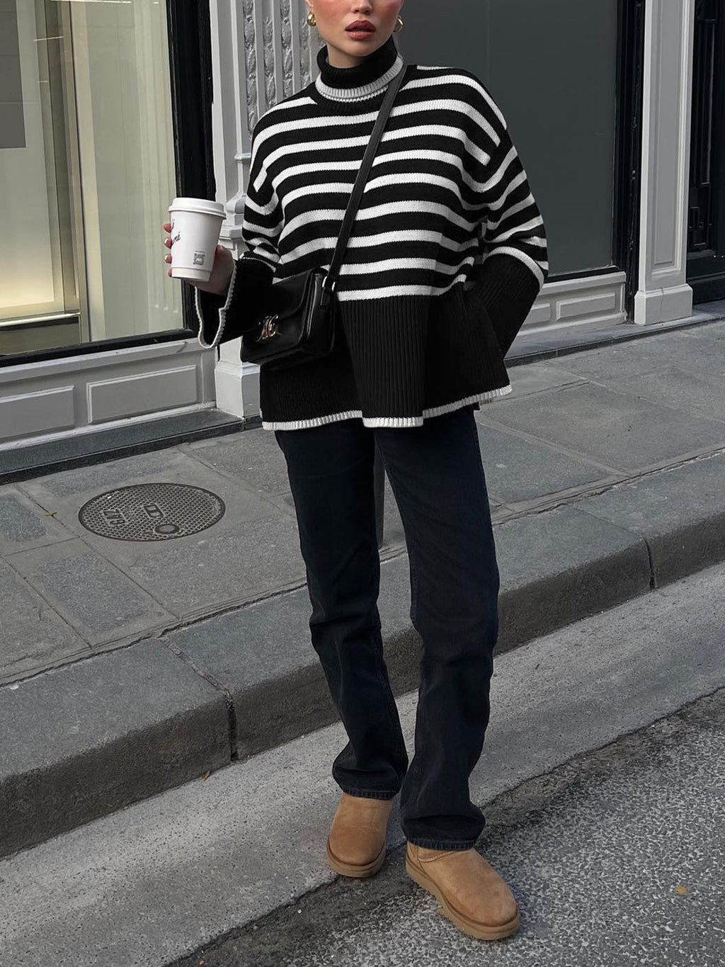 Parisian Stripe Mockneck Sweater