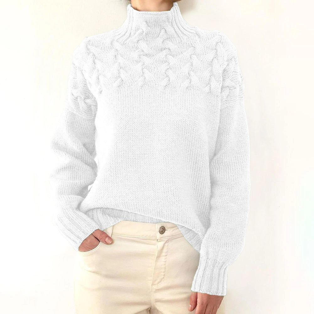Casual Solid Color Turtleneck Sweater
