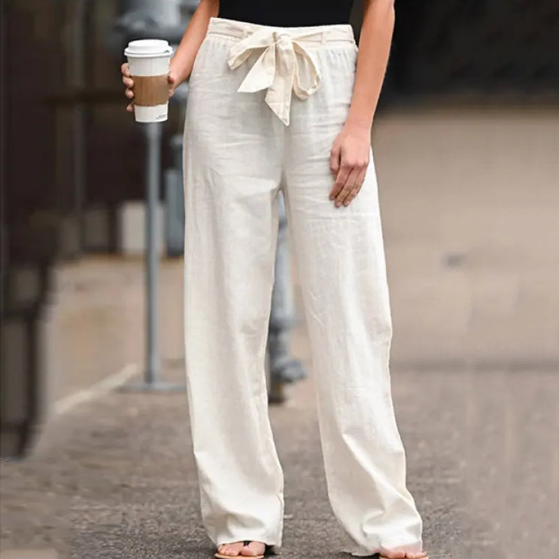 Casual Solid Color Pocket Loose Pants
