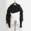 Women Unisex Winter Thick Warm Knitted Scarf With Sleeves Long Soft Wraps Scarves Novelty