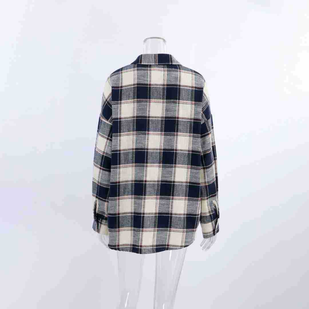 Simple Loose Plaid Shirt