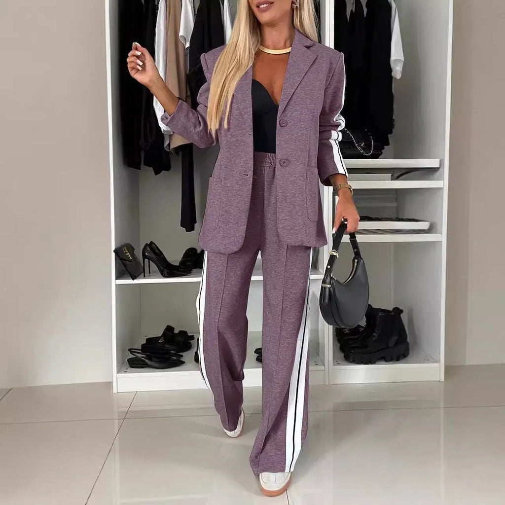 Long Sleeve Lapel Blazer Suit