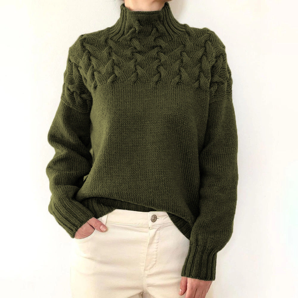 Casual Solid Color Turtleneck Sweater