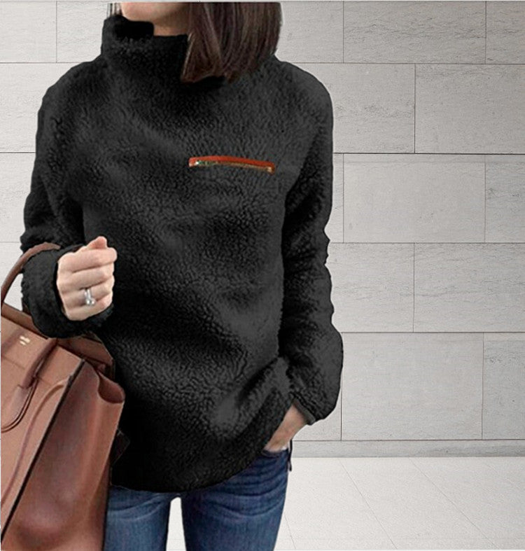 Zip Turtleneck Top