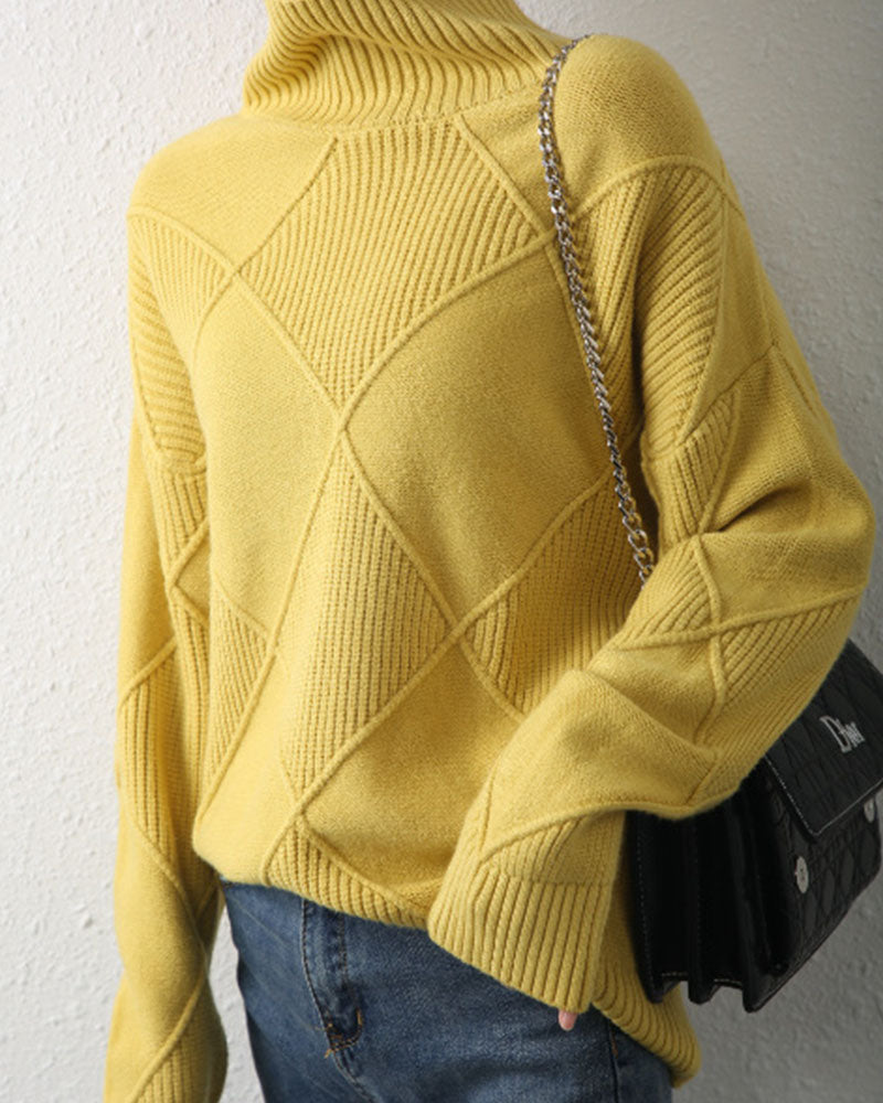 Thickened cropped slouchy loose sweater