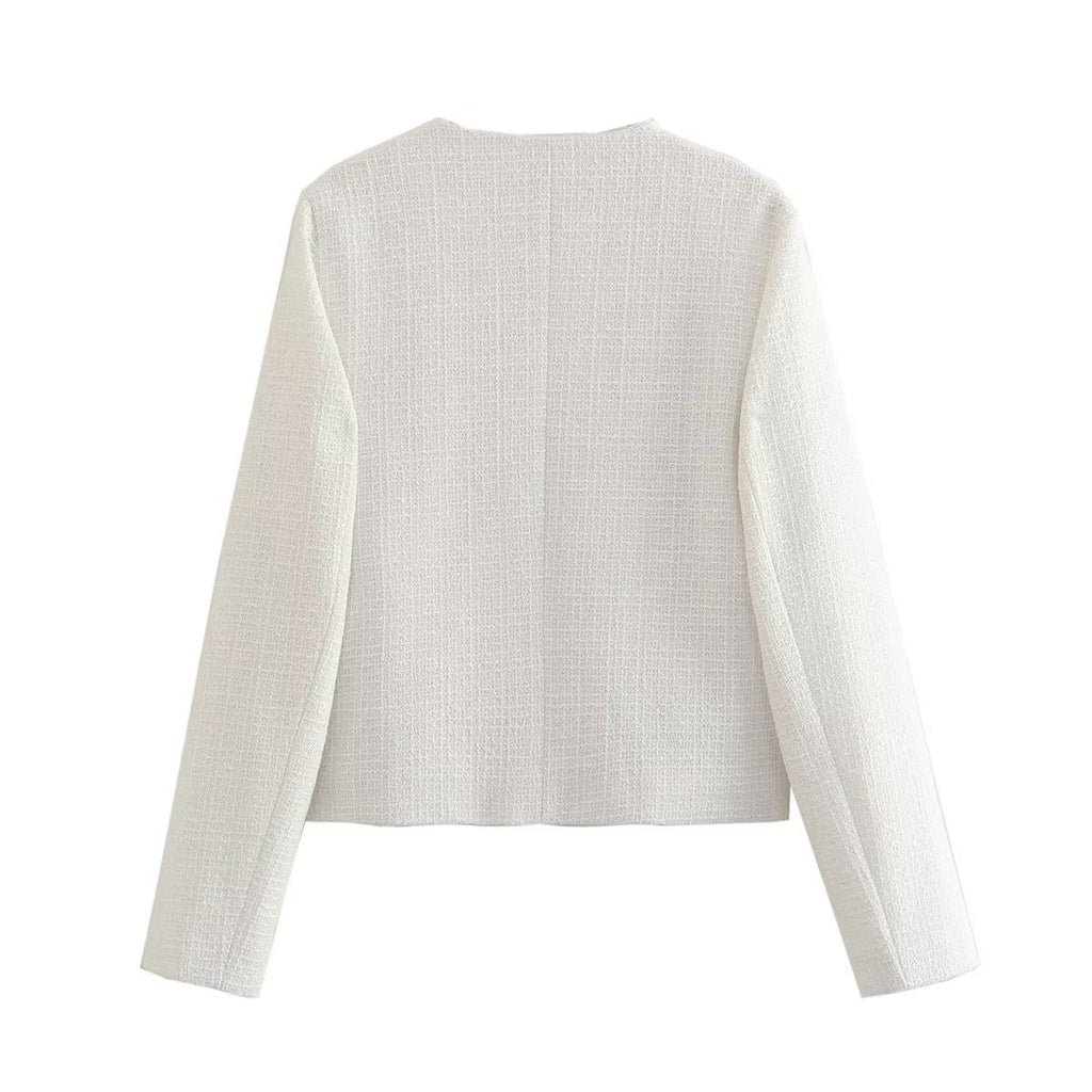 Old Money Aesthetics Tweed Blazer