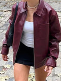 Stylish Burgundy Casual Jacket