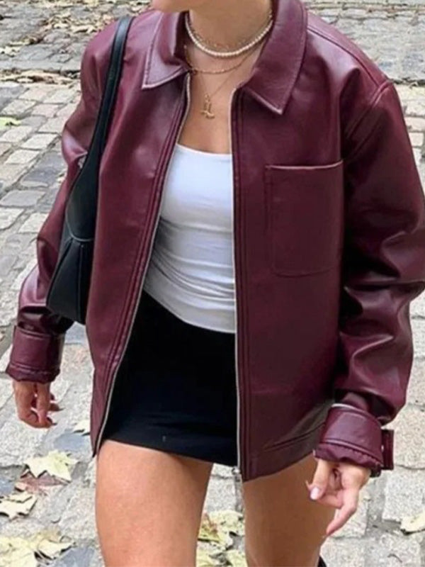 Stylish Burgundy Casual Jacket