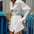 Long Sleeve Lace-Up Commuter Shirt