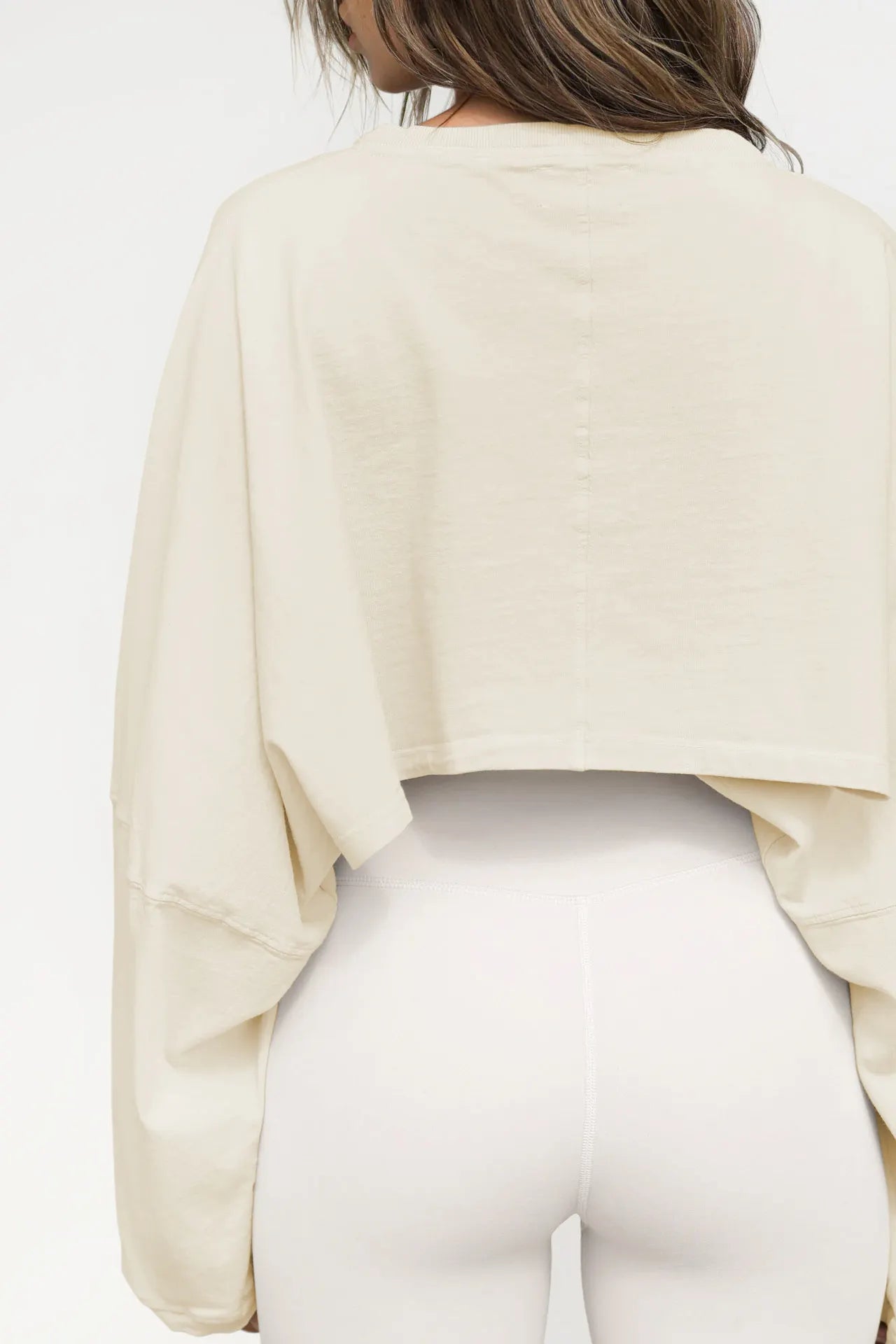 Short Round Neck Long Sleeves Sweatshirt