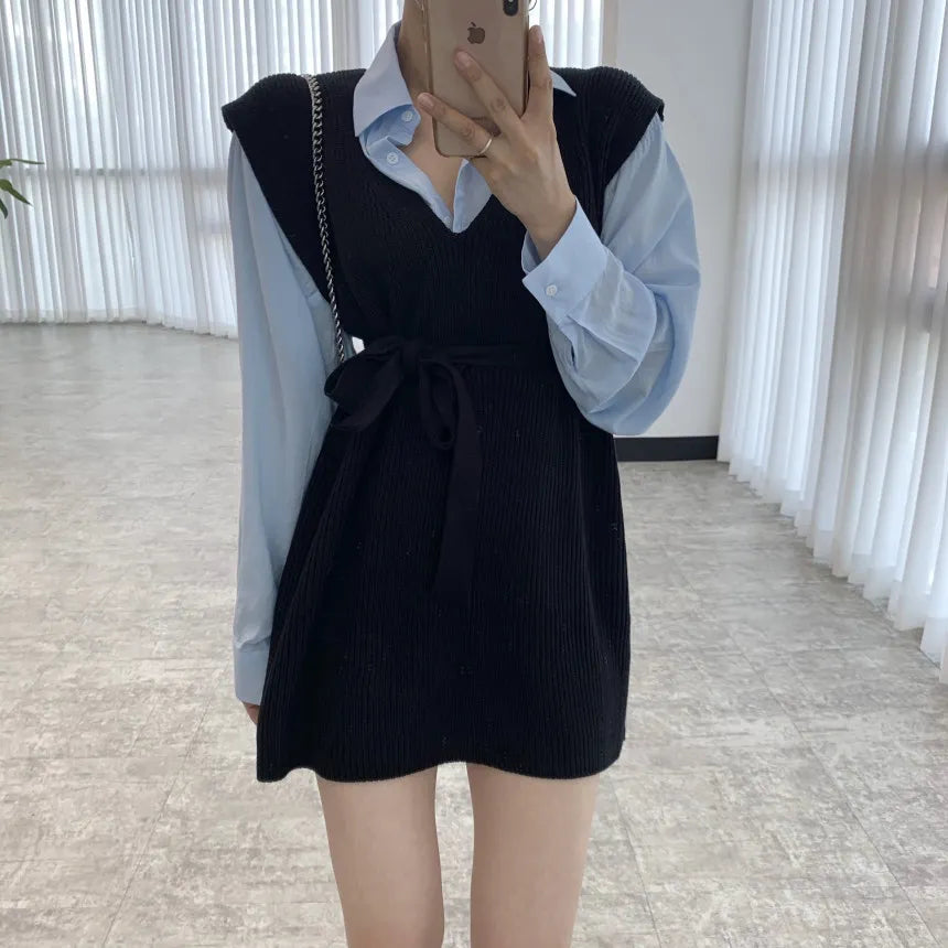 Chic V-Neck Knitted Loose Wool Vest