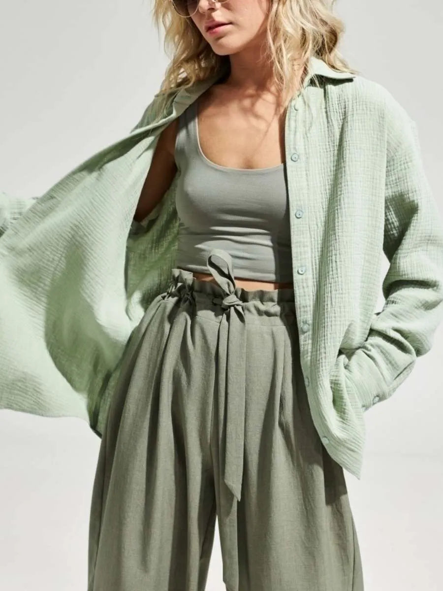 Women’s Leisure Vacation Style Cotton Shirt