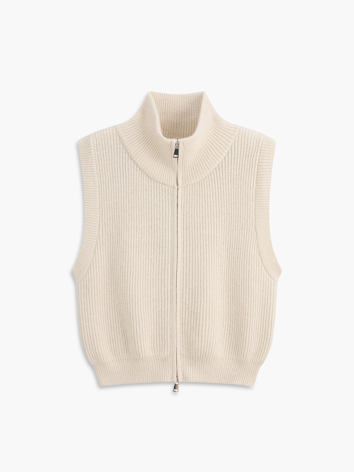 Two Way Zip Mockneck Sweater Vest