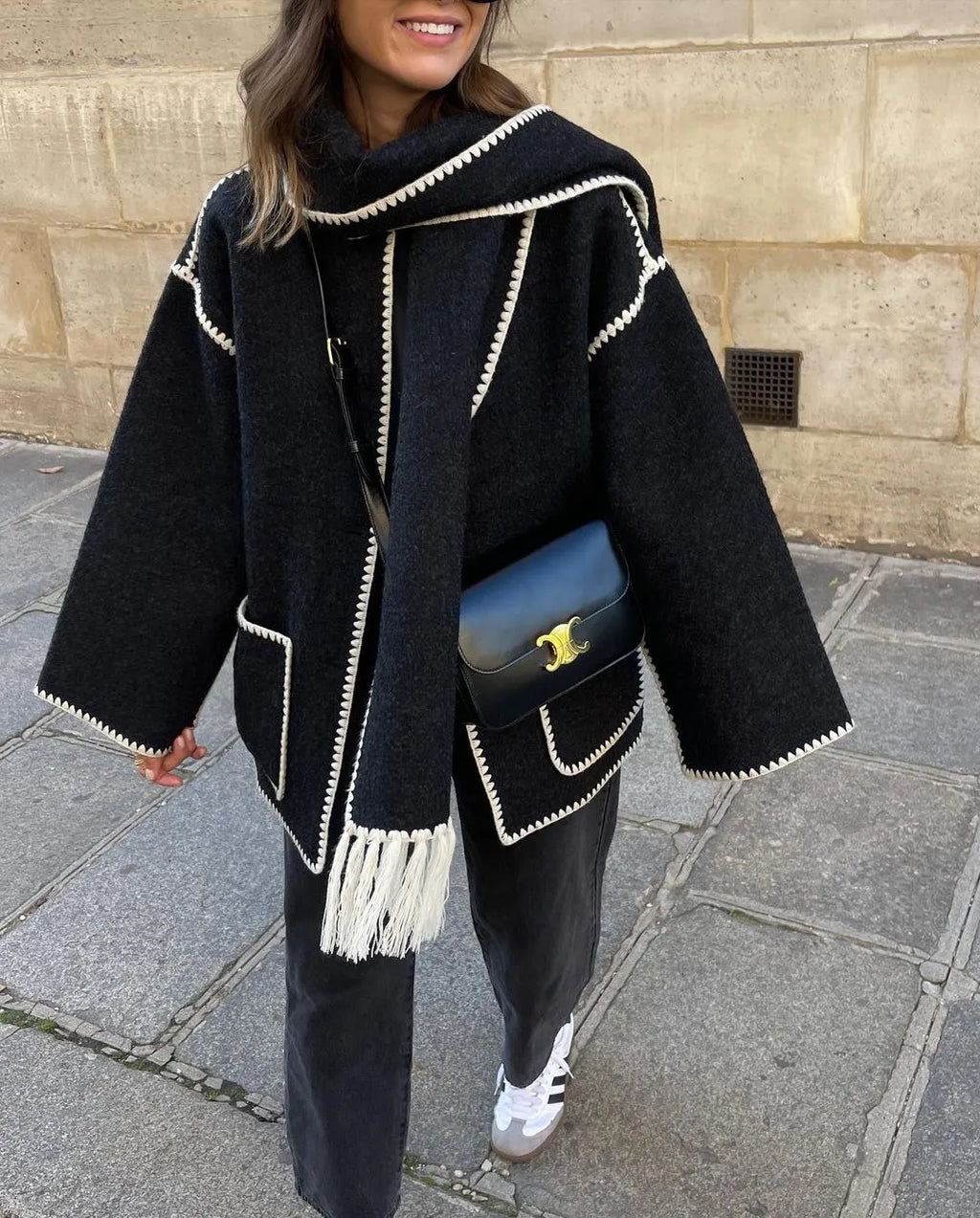 Hepburn Style Woolen Cape Coat