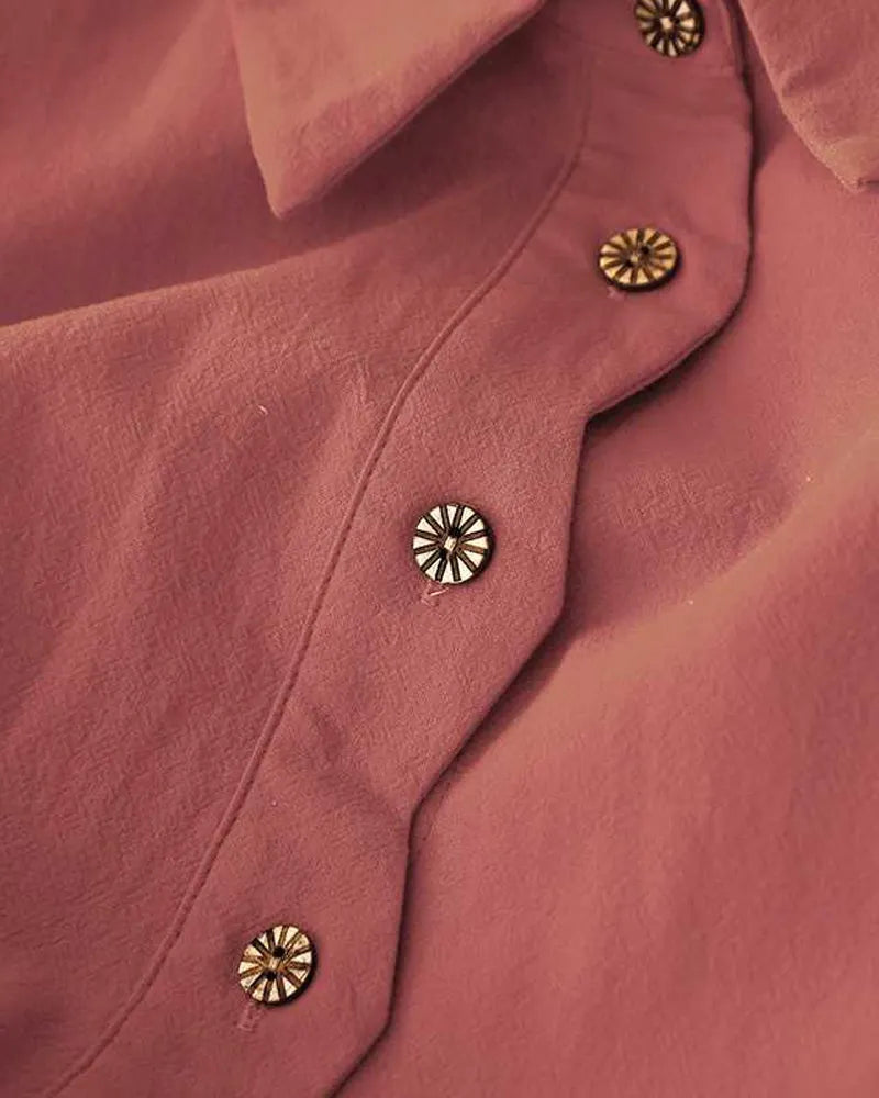 Simple Lace-Up Shirt Collar Dress